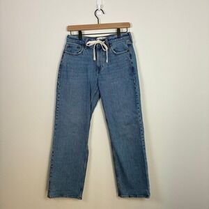 Abercrombie & Fitch Low Rise Baggy Jean Women's 25 Short Medium Wash Drawstring